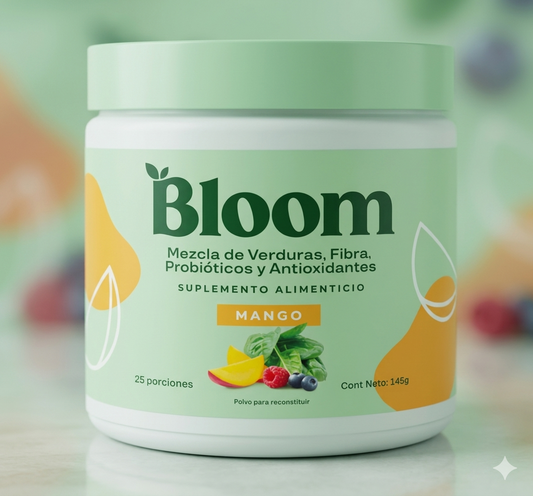 Bloom Nutrition Greens Polvo Sabor Mango 145g | Superalimentos con Probióticos, Enzimas Digestivas, Matcha y Adaptógenos Vegano Sin Gluten Keto