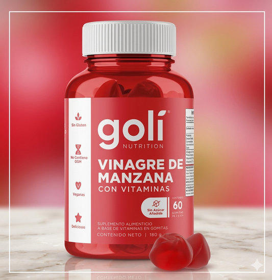 Goli ACV Gomitas Originales de Vinagre de Manzana con Vitamina B12 y B9 60 Gomas | Veganas Sin Gluten Sin Gelatina Sin OGM Certificadas