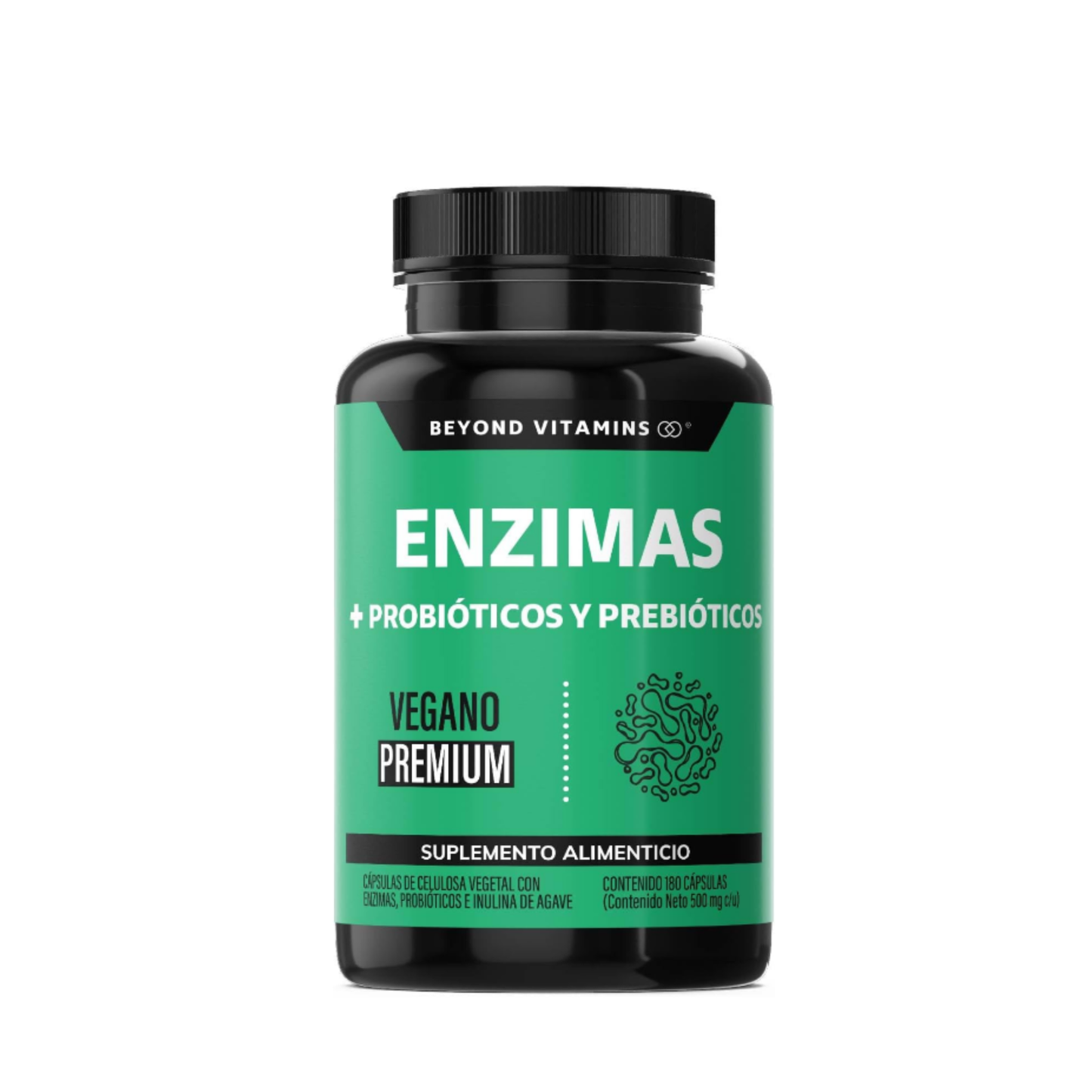 Enzimas Digestivas con Probióticos 180 Cápsulas | Bromelina, Papaína, Lactasa, Proteasa, Lipasa, Celulasa y Lactobacillus Acidophilus