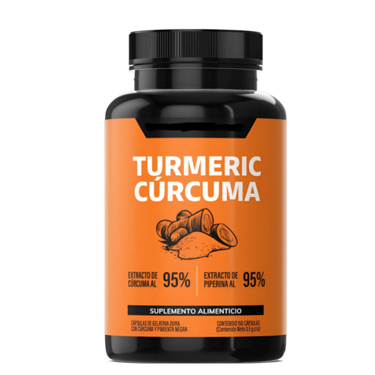 Cúrcuma Turmeric 95% Curcuminoides con Piperina 95% 150 Cápsulas | Extracto Estandarizado de Cúrcuma Premium Suplemento Herbal