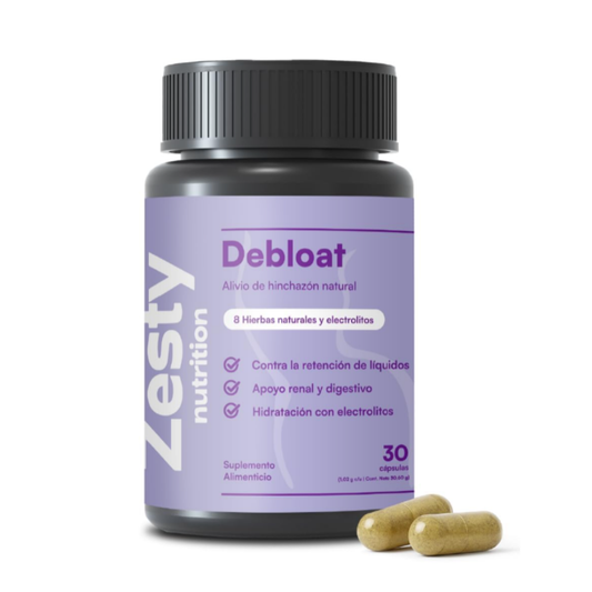 Zesty Debloat Cápsulas con Diente de León, Jengibre y Vinagre de Manzana 30 Cáps | Con Perejil, Uva Ursi, Potasio y Magnesio Sin Rellenos