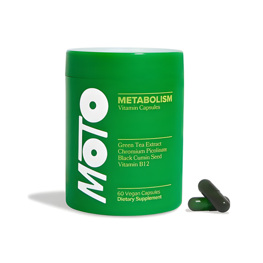 MOTO Cápsulas de Extracto de Té Verde con Cromo, Semilla de Zanahoria Negra y Vitamina B12 | 60 Cápsulas Veganas Sin Gluten Sin OGM