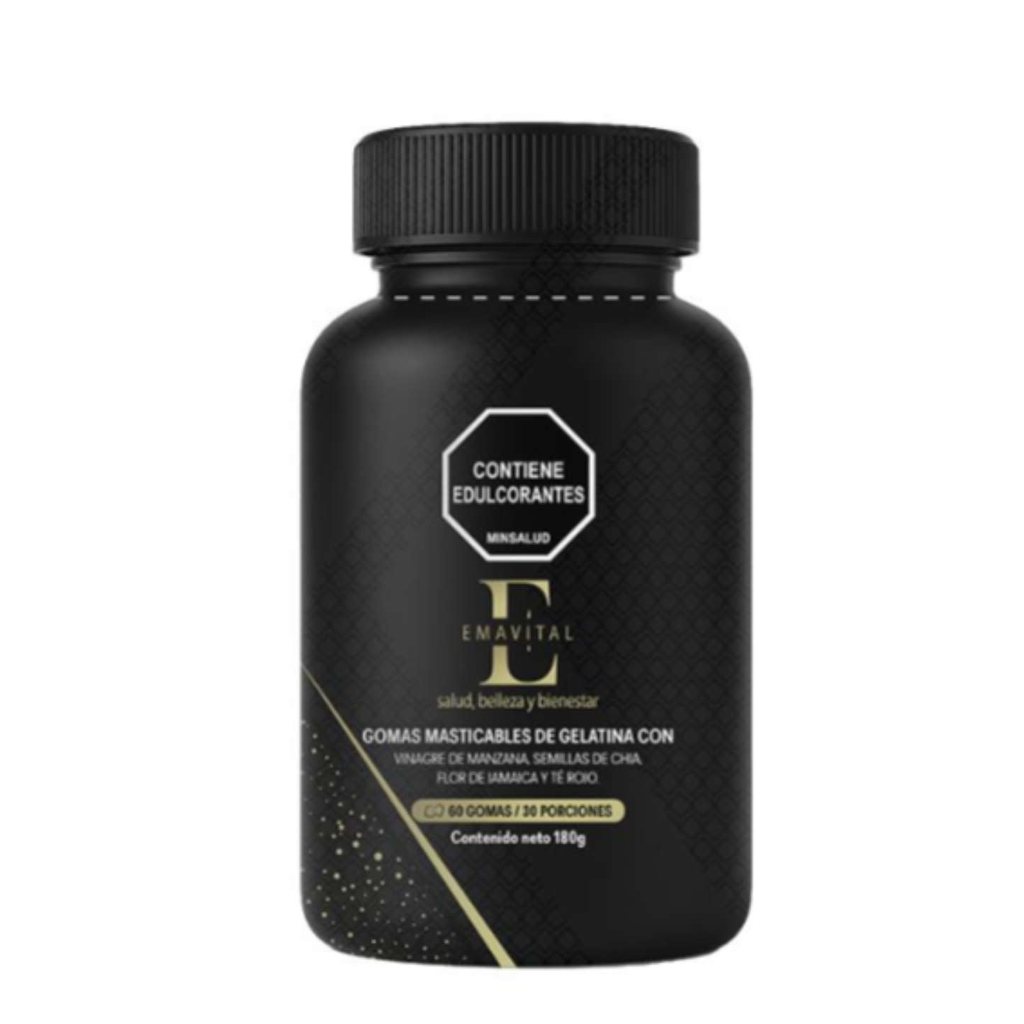 Gomitas de Vinagre de Manzana con Semillas de Chía y Flor de Jamaica 60 Gomas | Con Omega 3 Natural Sin Azúcar Añadida