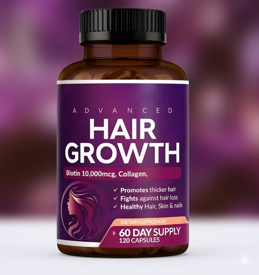 Rainbow Nutrients Biotina 10,000mcg con Colágeno y OptiMSM 120 Cápsulas | Multivitamínico con Complejo B, Saw Palmetto y goMCT Certificado GMP