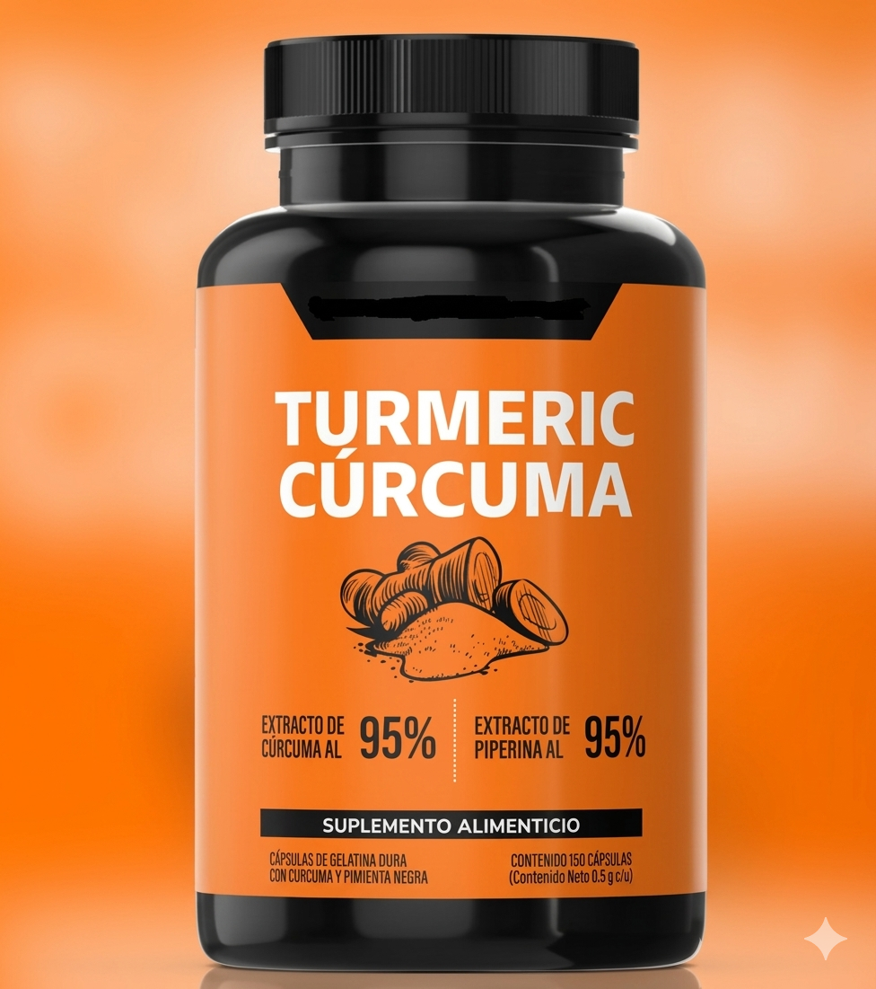 Cúrcuma Turmeric 95% Curcuminoides con Piperina 95% 150 Cápsulas | Extracto Estandarizado de Cúrcuma Premium Suplemento Herbal
